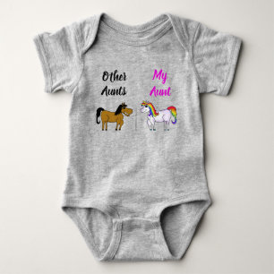 Je tante mijn tante Horse Unicorn Funny Newborn Romper