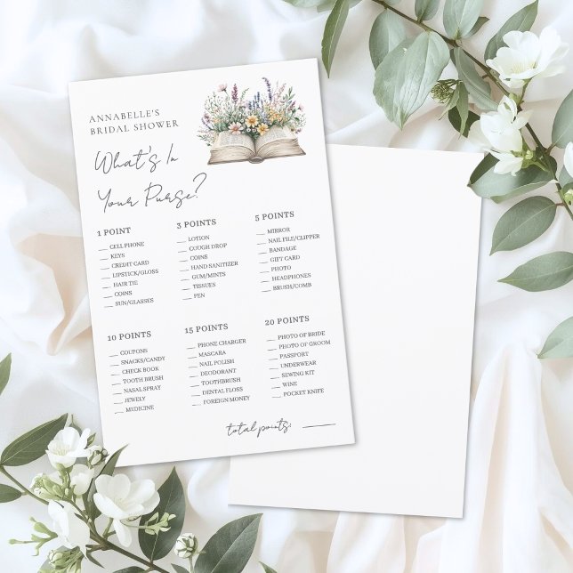 Je Tassenboek Bruidsdouche Spel (Your Purse Book Bridal Shower Game)
