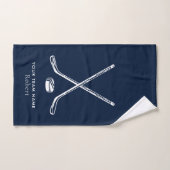 Je teamnaam IJshockey Elke kleur Navy Blue Bad Handdoek (Handdoek)