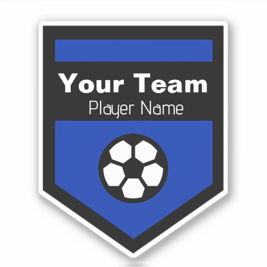 Je teamnaam Voetbal Sticker (Voorkant)
