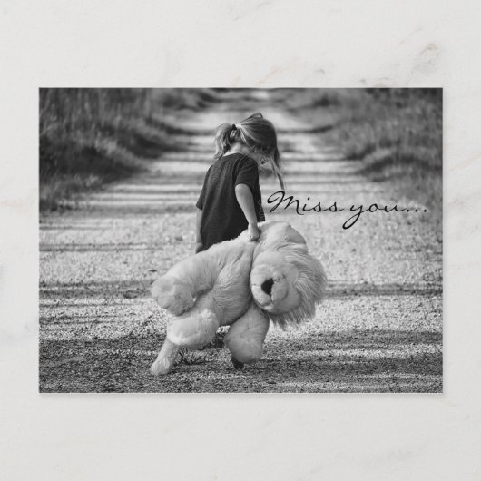 Je teddybeer missen briefkaart (Voorkant)