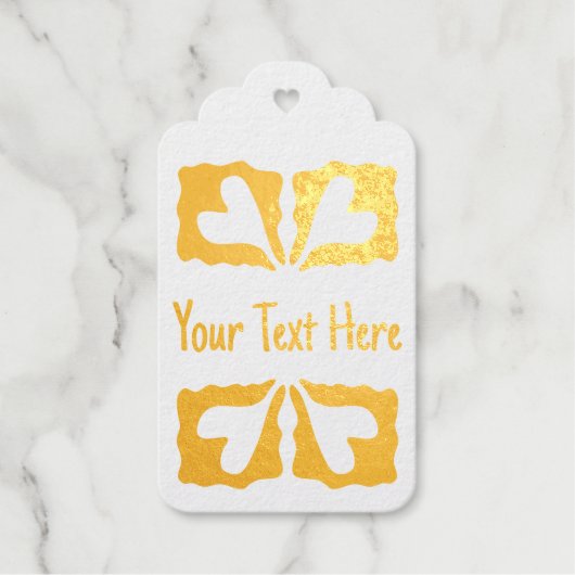 Je tekst aangepaste harten cadeaulabels (Voorkant)