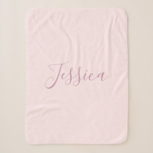 Je tekst Elegant schrift & zacht roze Sherpa Deken