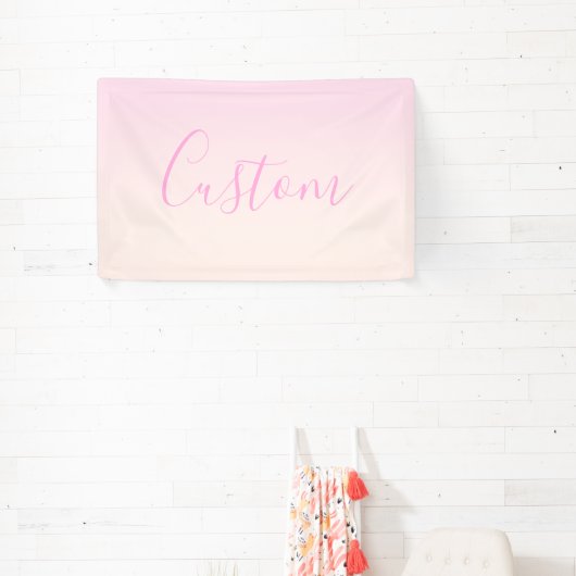Je tekst | Elegant schrift & zachte blush roze omb Spandoek (Insitu)