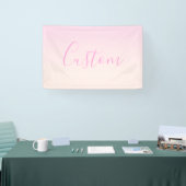 Je tekst | Elegant schrift & zachte blush roze omb Spandoek (Beurs)
