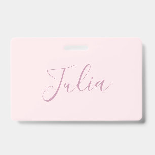 Je tekst Elegant script & zacht roze Badge