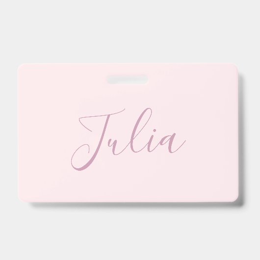 Je tekst | Elegant script & zacht roze Badge (Voorzijde)