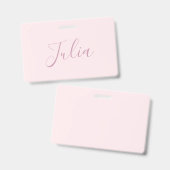 Je tekst | Elegant script & zacht roze Badge (Voor- en achterkant)