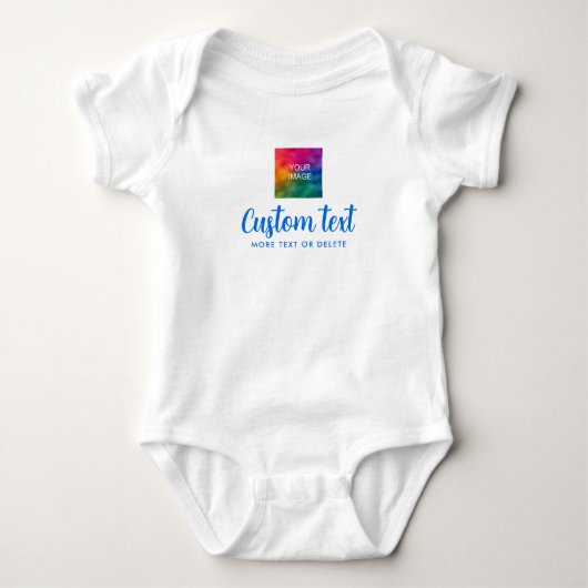 Je Tekst op Afbeelding Uploaden Eén-delig Unisex Romper (Voorkant)