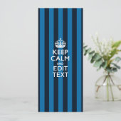 Je tekst op Keep Calm Blauwe Strepen (Staand voorkant)