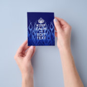 Je tekst op Keep Calm op blauwe racevlammen Flyer (Hand)