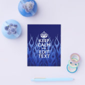 Je tekst op Keep Calm op blauwe racevlammen Flyer (Enkel)
