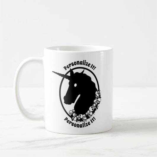 JE TEKST Zombie Eenhoorn Koffiemok (Links)