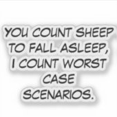 Je telt schapen sticker (Voorkant)