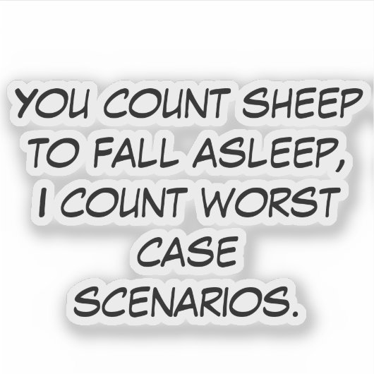 Je telt schapen sticker (Voorkant)