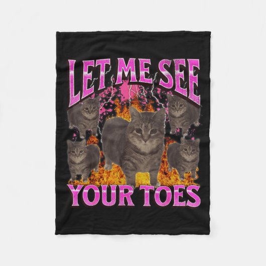 Je tenen grappige kat meme bootleg grafisch mannen fleece deken (Voorkant)