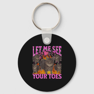 Je tenen grappige kat meme bootleg grafisch mannen sleutelhanger