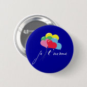 Je' tijd (ik hou van je) ronde button 5,7 cm (Voorkant /achterkant)