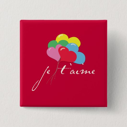 Je' tijd (ik hou van je) vierkante button 5,1 cm (Voorkant)