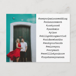 Je top 12 van Hashtags Foto uitgesteld huwelijk Briefkaart
