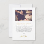Je trouwfoto, gouden script, bedankt kaart (Achterkant)