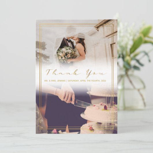 Je trouwfoto, met een flauw effect bedankt je kaar (Staand voorkant)