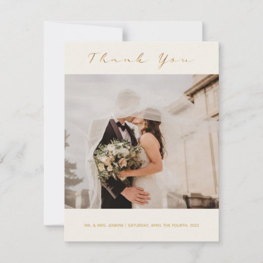 Je trouwfoto, moderne bedankt kaart (Voorkant)