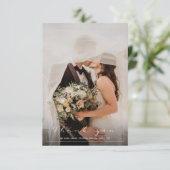 Je trouwfoto, witte rand bedankt je kaart (Staand voorkant)