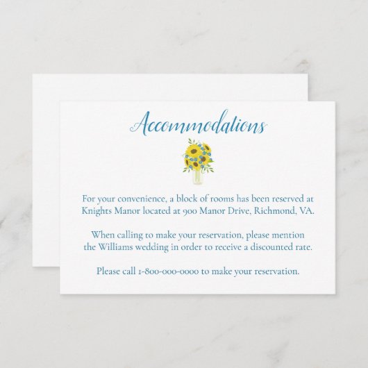 Je trouwhotel biedt ruimte voor zonnebloempitten informatiekaartje (Voorkant / Achterkant)