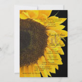 Je uitnodiging voor het huwelijk met zonnebloemen (Achterkant)