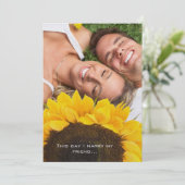 Je uitnodiging voor het huwelijk met zonnebloemen (Staand voorkant)