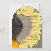 Je uitnodiging voor het huwelijk met zonnebloemen (Achterkant)