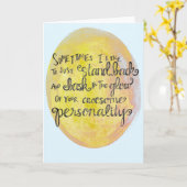 "Je Uitstekende Persoonlijkheid" Algemene Complime Kaart (Gele Bloem)