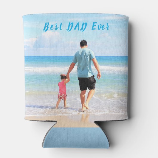 Je vader foto Koelbox met tekst Beste vader ooit Blikjeskoeler (Achterkant)