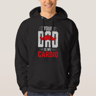 Je vader is mijn Cardio Red Mustache Feminist Gym Hoodie