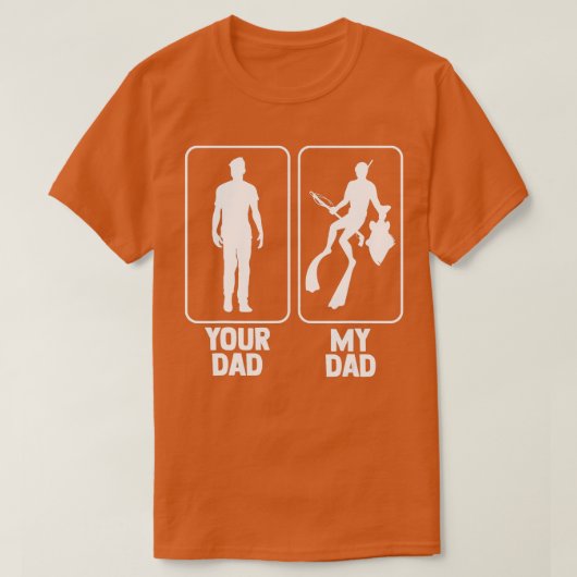 Je vader Mijn vader Diving Spearfisher Speardiver  T-shirt (Design voorkant)