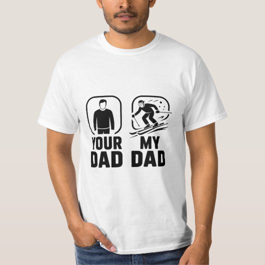 Je vader vs mijn vader Funny Ski Meme Design T-shirt (Voorkant)
