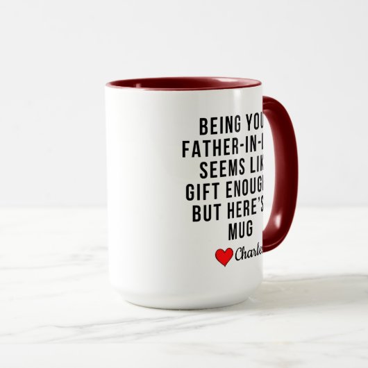 Je vader zijn in de wet lijkt me een geschenk geno mok (Voorkant rechts)