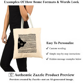 Je Verborgen Bericht & Naam, Kattenliefhebber Tote Bag