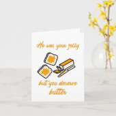 "Je verdient beter" Pun Funny Separation Divorce Kaart (Gele Bloem)