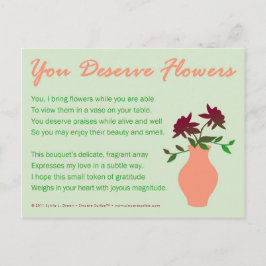 Je verdient bloemen briefkaart