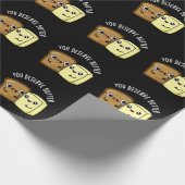 Je verdient Butter Funny Food Pun Dark BG Cadeaupapier (Hoek)