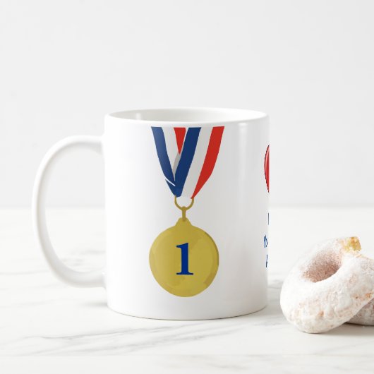 "Je verdient een gouden medaille!" Moederdag Mok (Met donut)