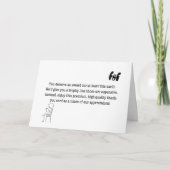 Je verdient een prijs (of tenminste deze Kaart) Bedankkaart (Voorkant)