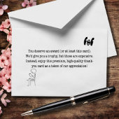 Je verdient een prijs (of tenminste deze Kaart) Bedankkaart