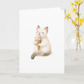 Je verdient een Sweet Moment Cat met Ice Cream Con Kaart (Gele Bloem)