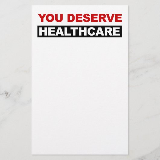 Je verdient gezondheidszorg briefpapier (Voorkant)