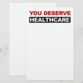Je verdient gezondheidszorg briefpapier (Voorkant / Achterkant)
