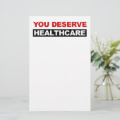 Je verdient gezondheidszorg briefpapier (Staand voorkant)