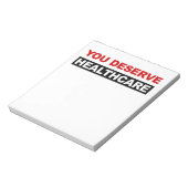 Je verdient gezondheidszorg notitieblok (Linkerzijde)